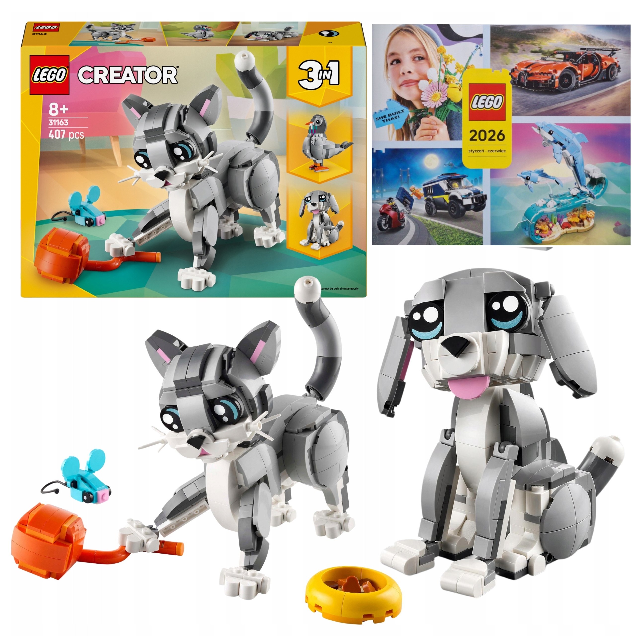 Lego Creator 3 w 1 31163 Klocki Psotny kot Nowy Katalog Papierowy 2026