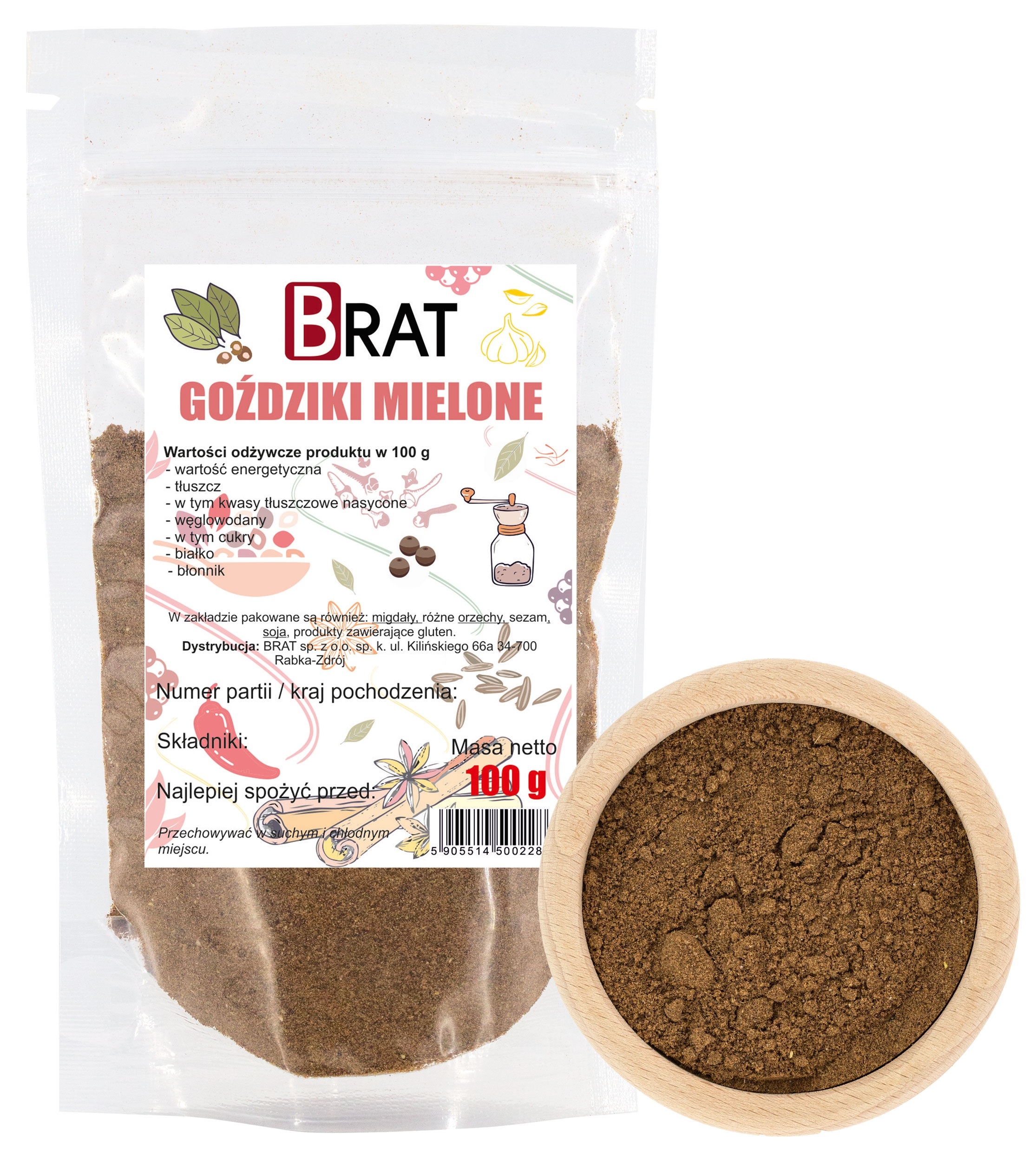 GOŹDZIKI MIELONE 100g Goździk aromatyczne suszone jakość