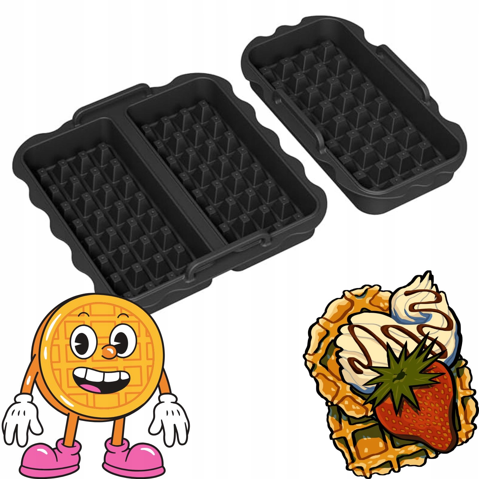 2 X Silikonová Forma Na Vafle Philips Airfryer Do Fritézy Sada