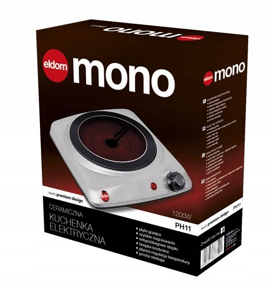KUCHENKA ELEKTRYCZNA JEDNOPALNIKOWA NA PRĄD PH11 Model PH11
