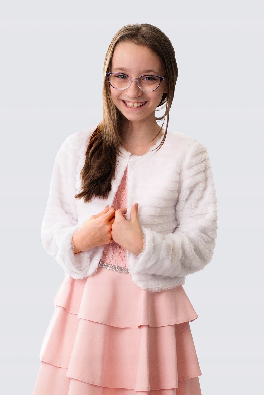 140 Bolerko żakiecik futerkowy komunijny POLSKI Rodzaj sweterek