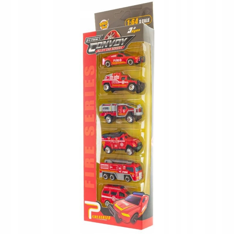 

Autka Strażackie Zestaw Samochodów Resoraki 6 szt