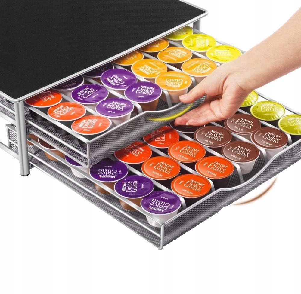 Mastertop Uchwyt Pojemnik Kapsułki Dolce Gusto 72s Kolor dominujący srebrny/szary