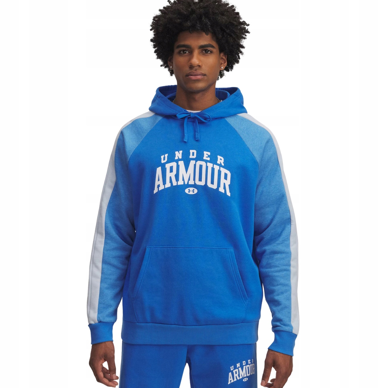 Bluza męska Under Armour Rival Fleece Colorblock niebieska 402 Rozmiar 2XL
