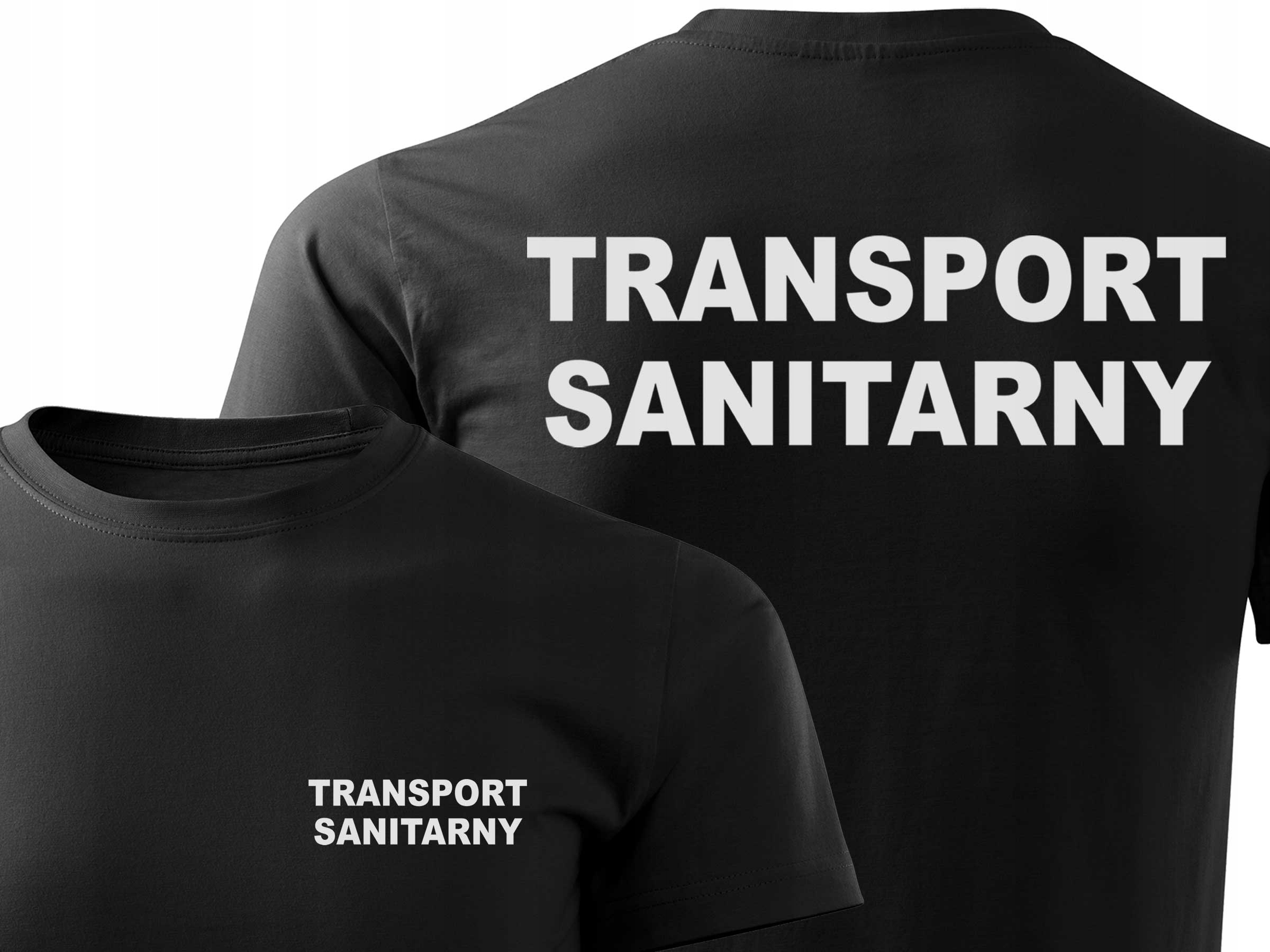 

T-shirt Czarny Nadruk Transp. Sanitarny Odblask