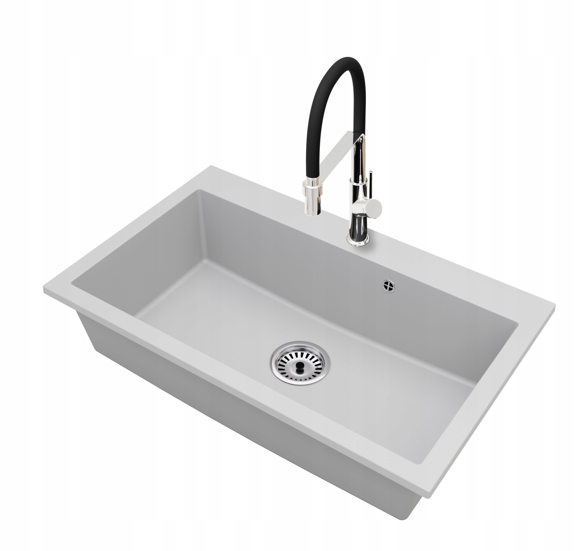 Kuchyňský granitový dřez Jednokomorový Elite 80 Baterie Sifon Chrom