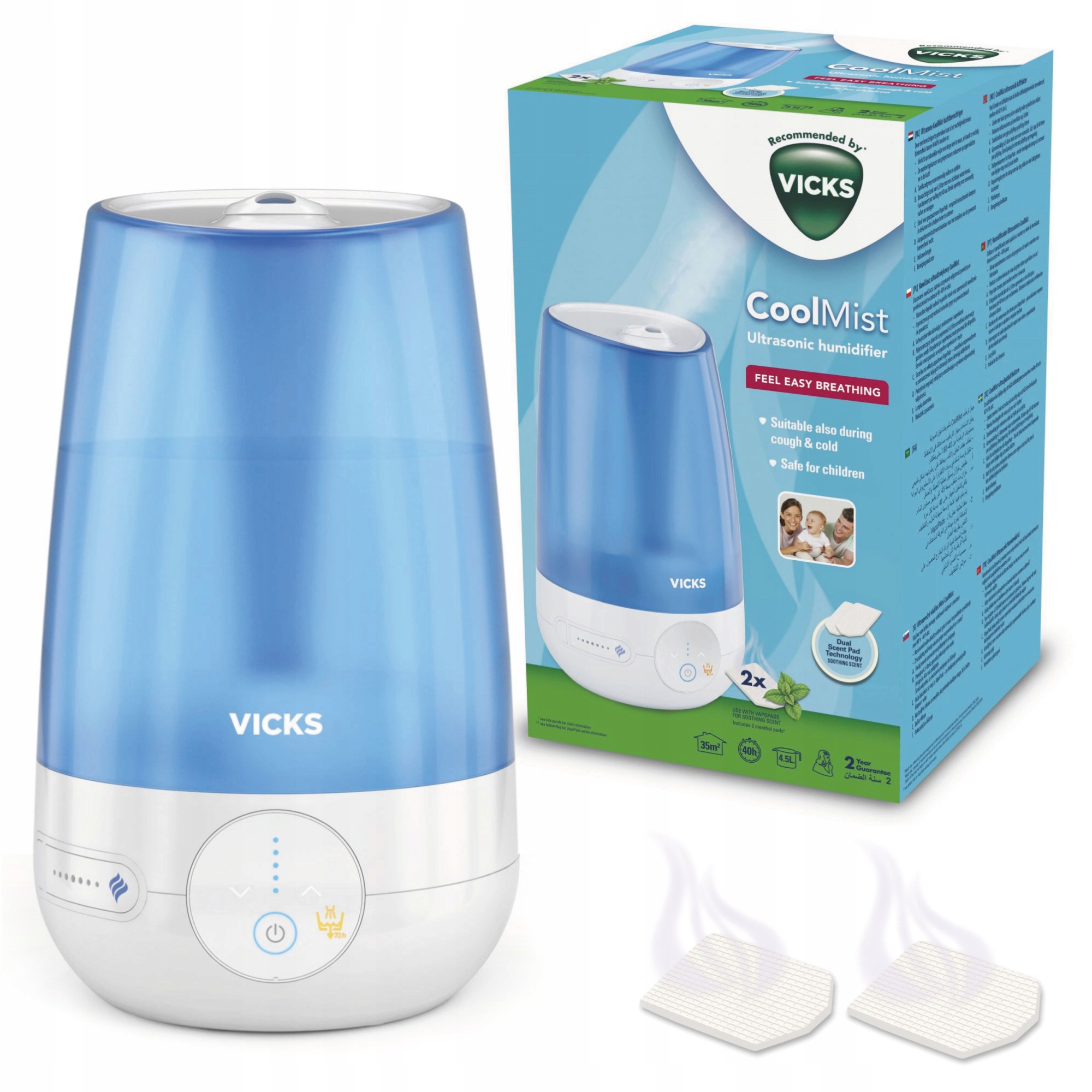 Nawilżacz Powietrza Ultradźwiękowy Vicks VUL565E4 Cool Mist
