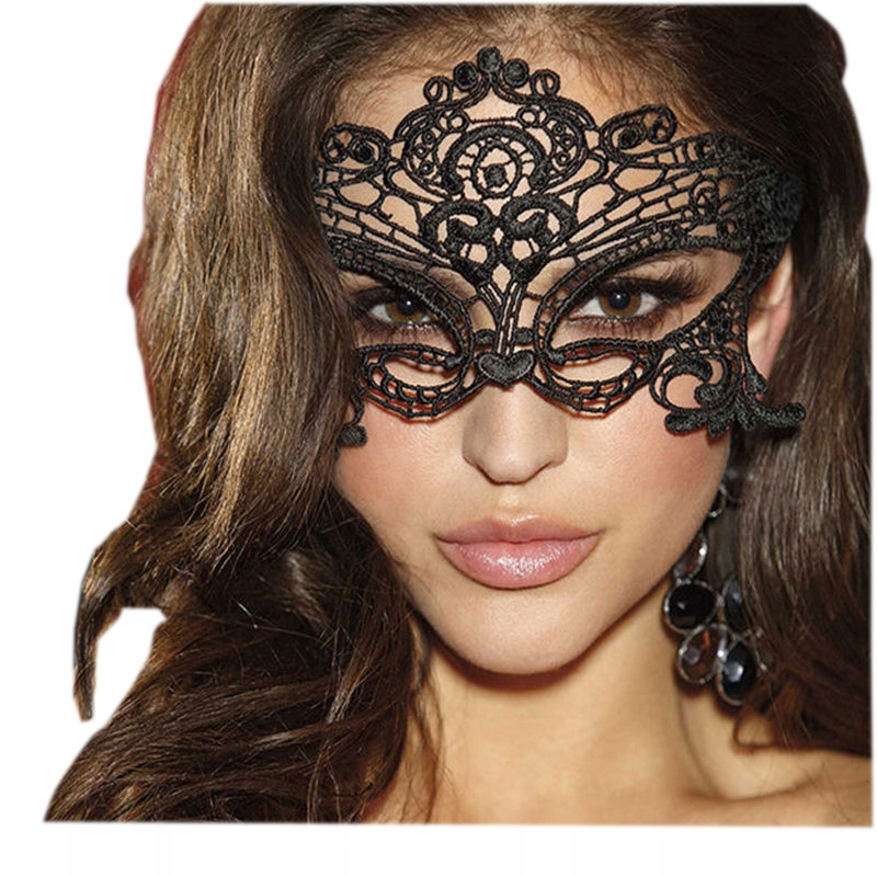 MASKA KORONKOWA NA OCZY PANIEŃSKI KARNAWAŁ GREY