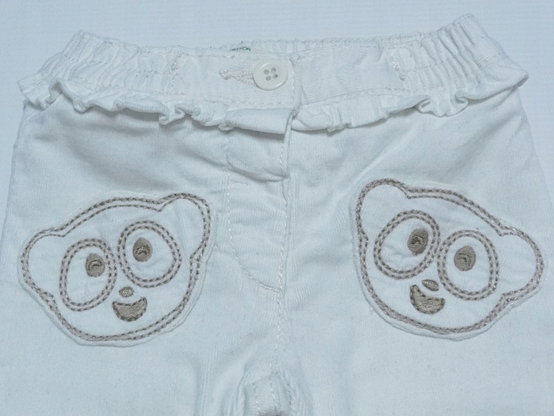 BENETTON spodnie niemowlęce białe PODSZEWKA 56-62 Wiek dziecka 0 +