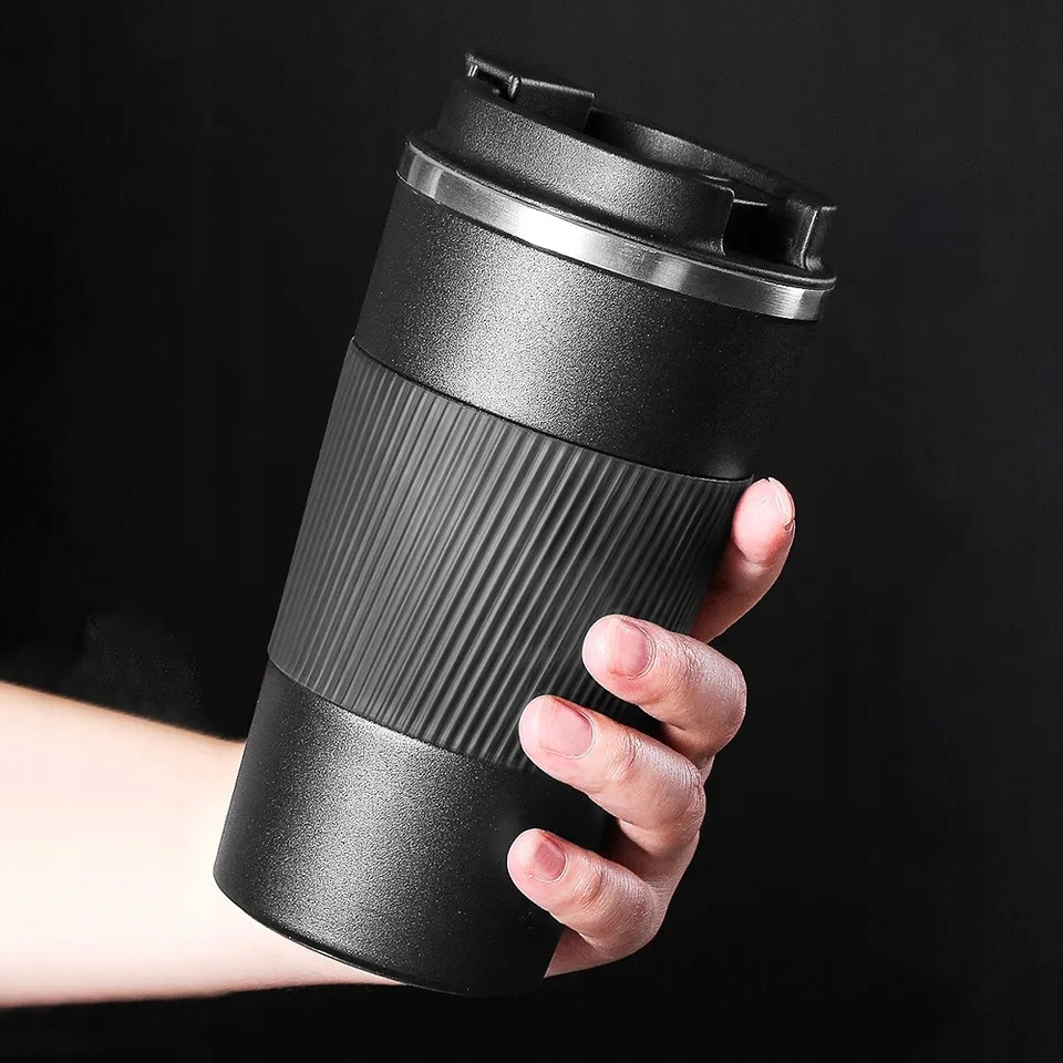 KUBEK TERMICZNY 510ml NA NAPÓJ KAWĘ TERMOS BUTELKA Kolor dominujący czarny