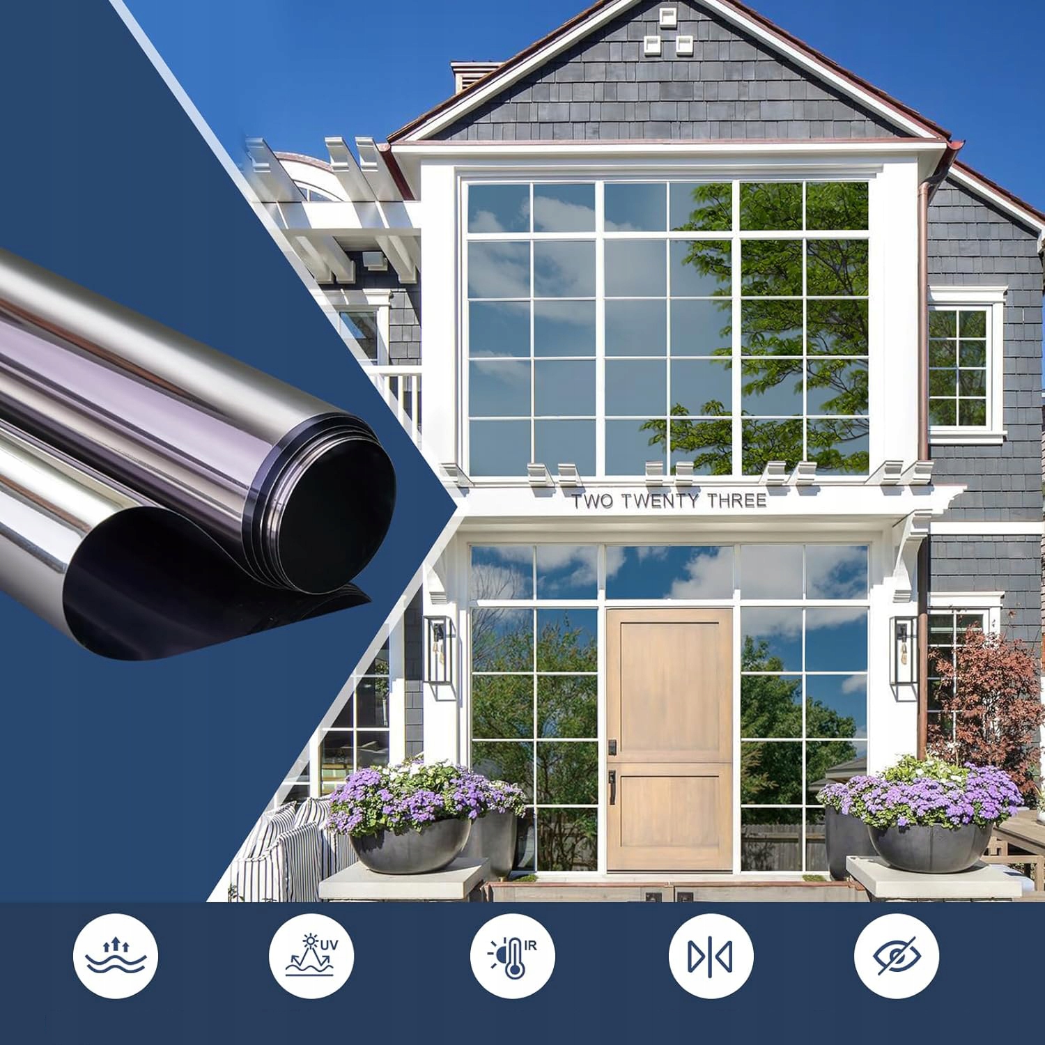 FOLIA OKIENNA SAMOPRZYLEPNA, OCHRONA PRZED PROMIENIOWANIEM UV 500X80CM Marka bez marki