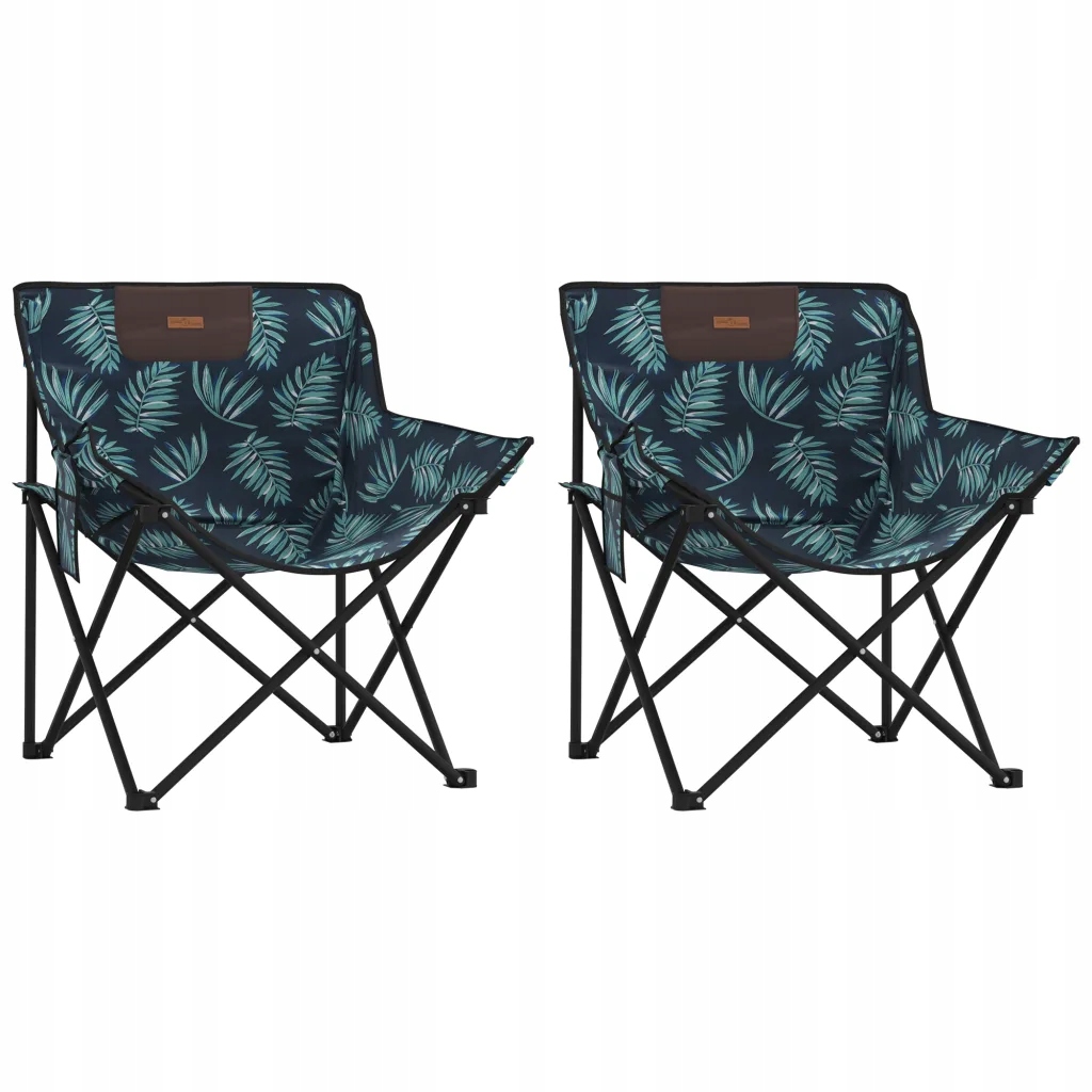 Skládací kempingová židle s funkcí spaní, voděodolná, potisk listů, 59