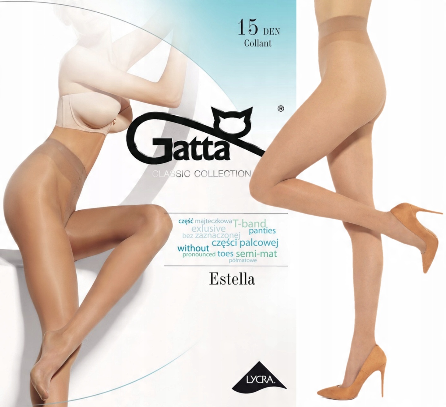 

Rajstopy lycra Gatta Estella 15 Den 4-L daino
