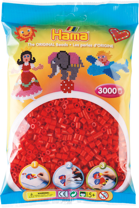 

Koraliki 3000 szt. czerwone Hama MIDI 201-05
