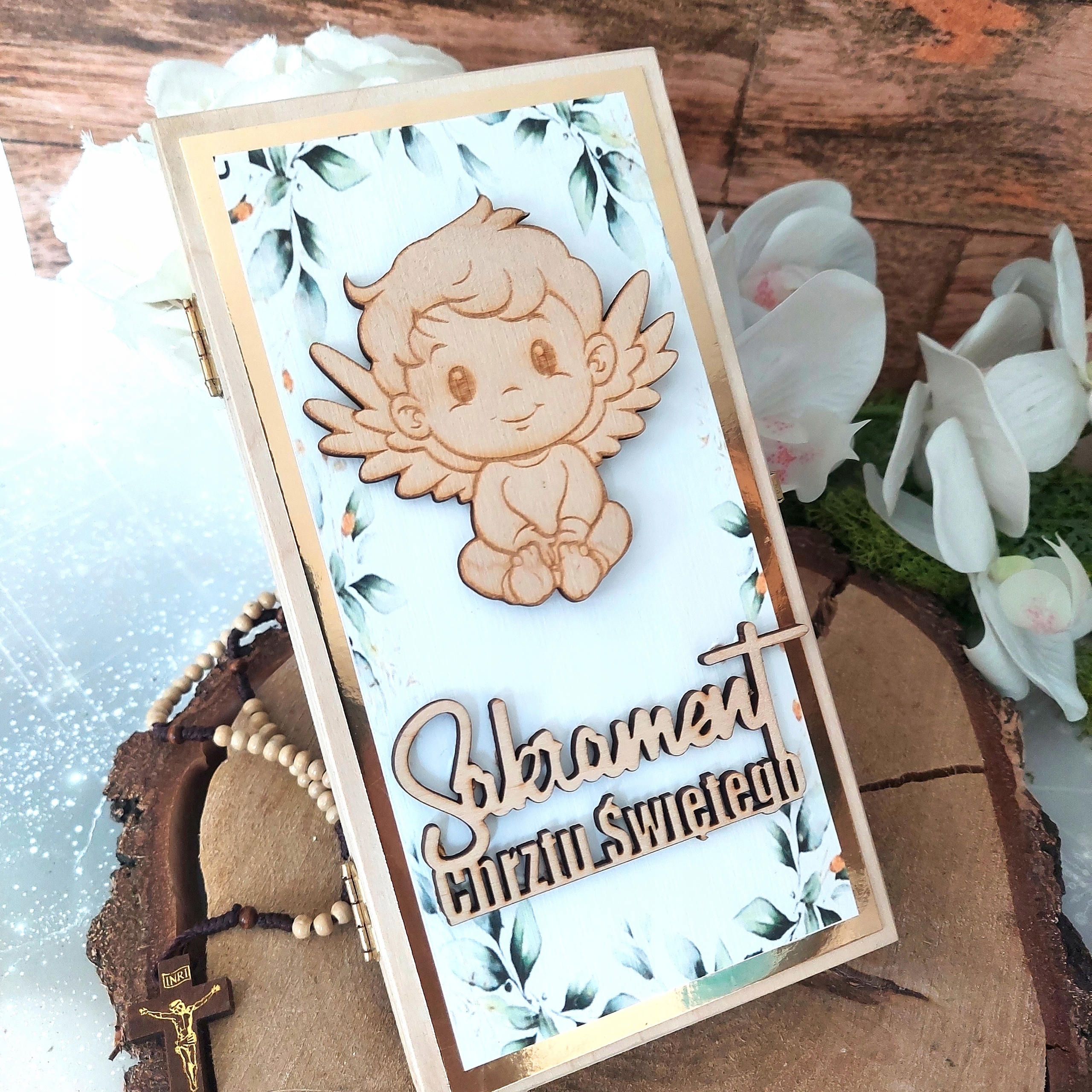 Pamiątka Sakramentu CHRZTU Z ANIOŁKIEM Kod producenta 0101