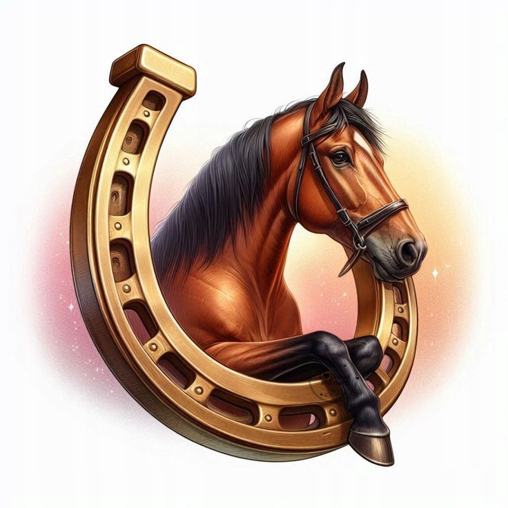 Naklejka 3D Wodoodporna na Samochód Auto Szybę Koń Horse Podkowa