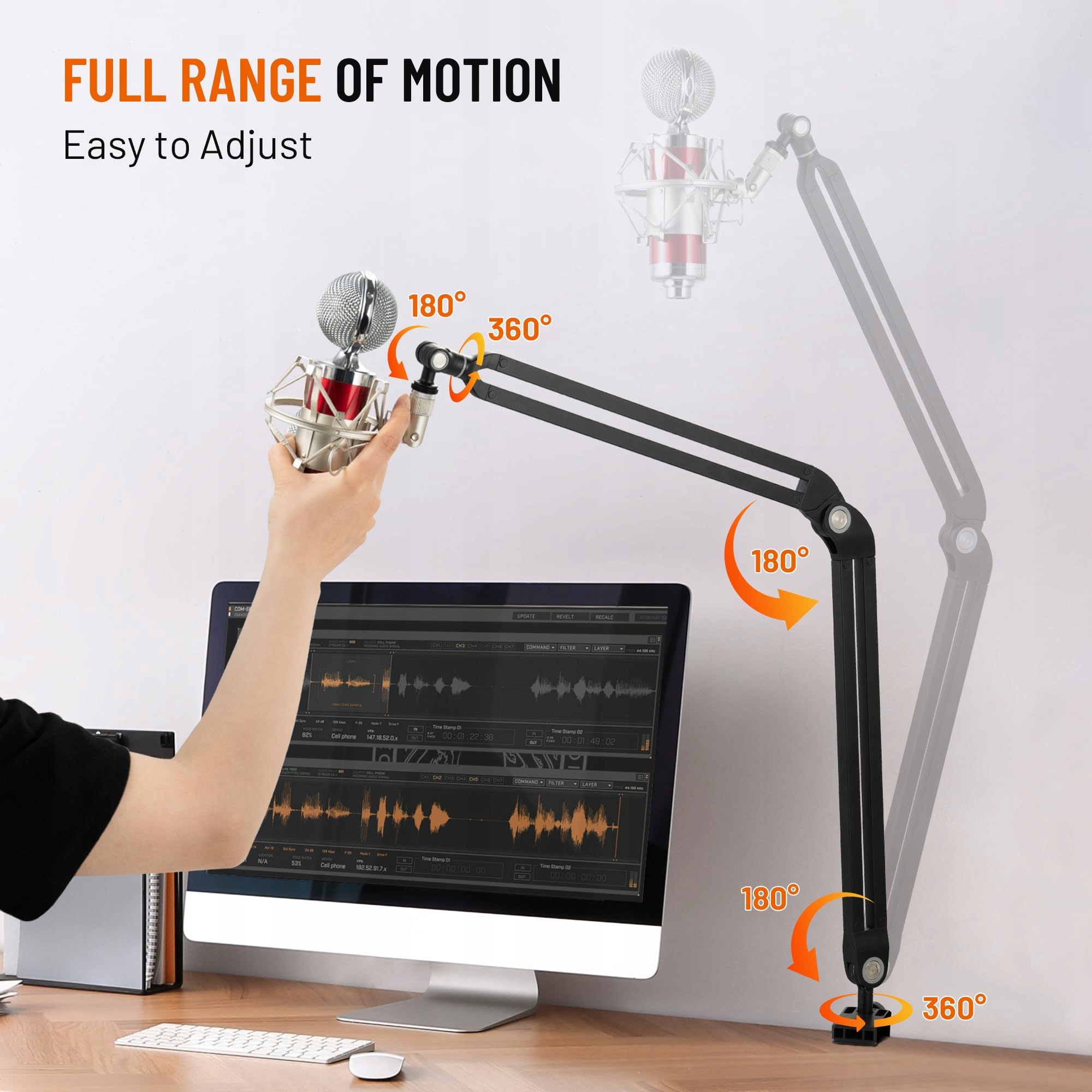 CAHAYA Statyw Mikrofonowy Regulowany Kompatybilny z HyperX Blue Yeti — miniatura 5