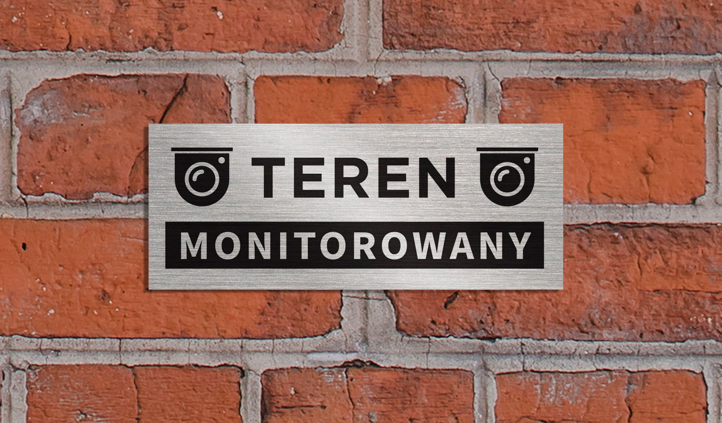 Tabliczka TEREN MONITOROWANY 20x8 cm Kod producenta TEREN MONITOROWANY 20x8