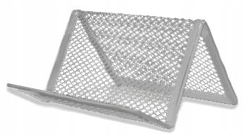 Stojak na wizytówki metalowy srebrny Marka Hexagon