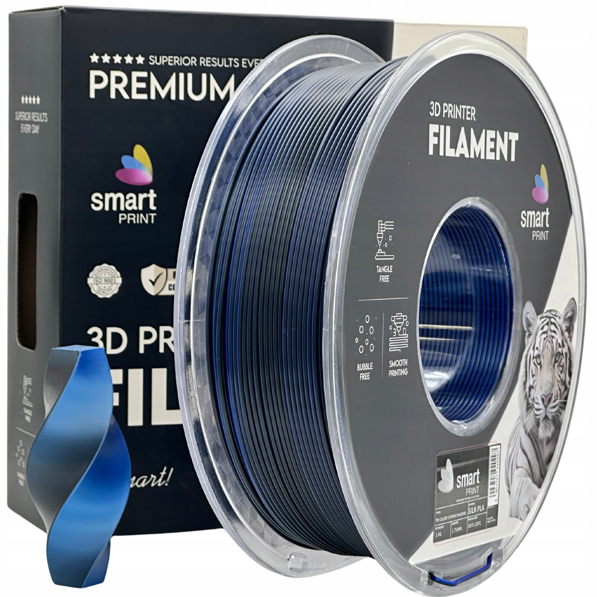 Filament Silk Tri-Color Storms Whisper 1,75mm 1kg Smart Print 3D