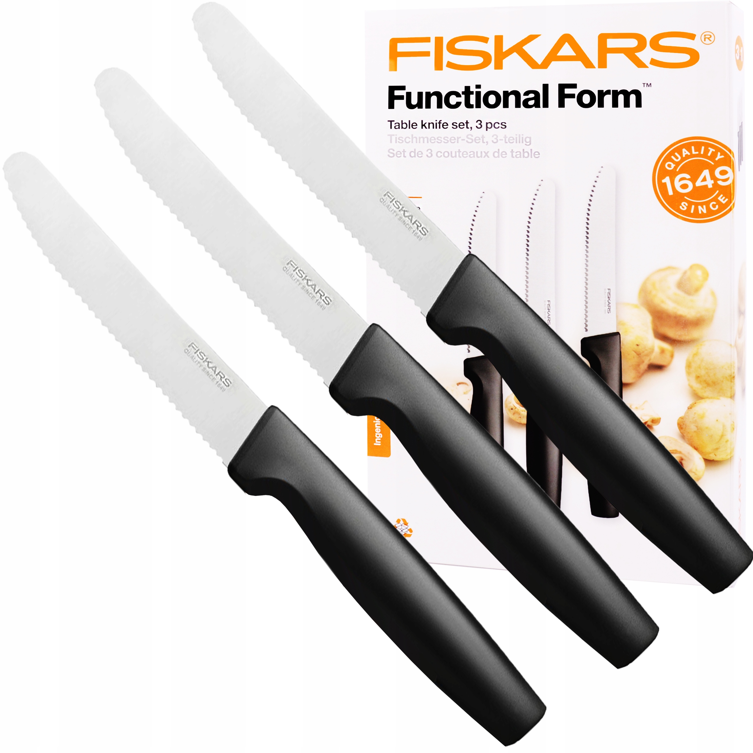

Fiskars Zestaw 3x Nóż Noże Do Pomidorów Ząbkowany