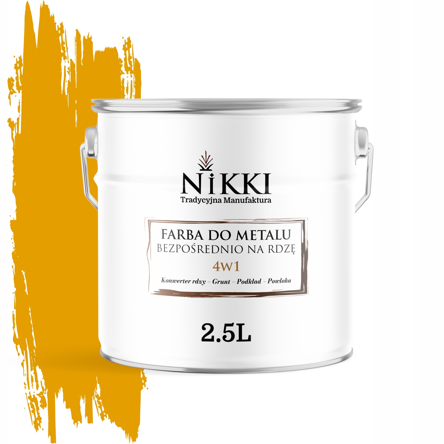 Barva Na Kov Přímo Na Rez Pozink 4v1 Žlutá Zlatá Ral 1004 Polomat 2.5L