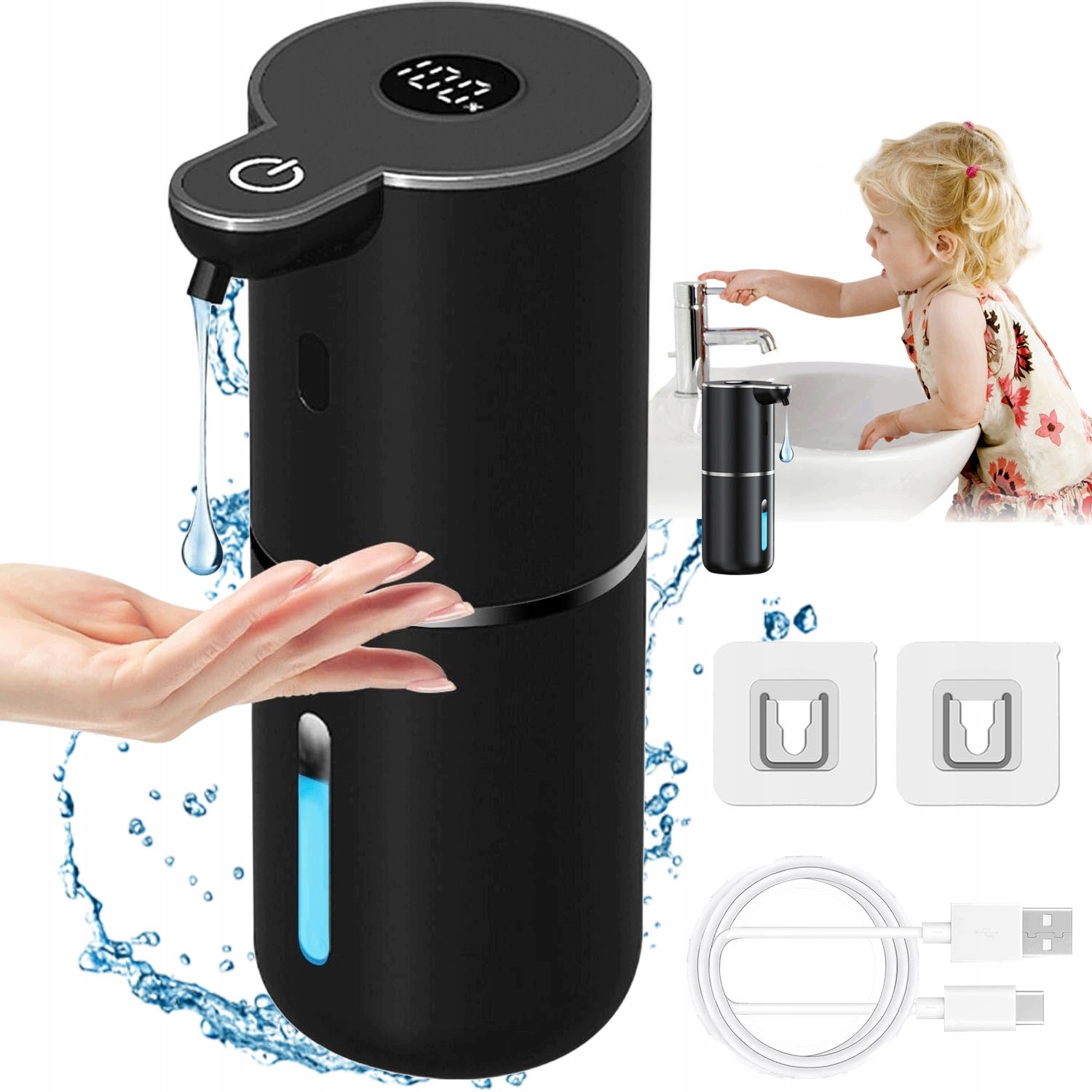 Automatický Bezdotykový Dávkovač Mýdla 380 ML Gelový Typ Se 6 Úrovněmi Usb