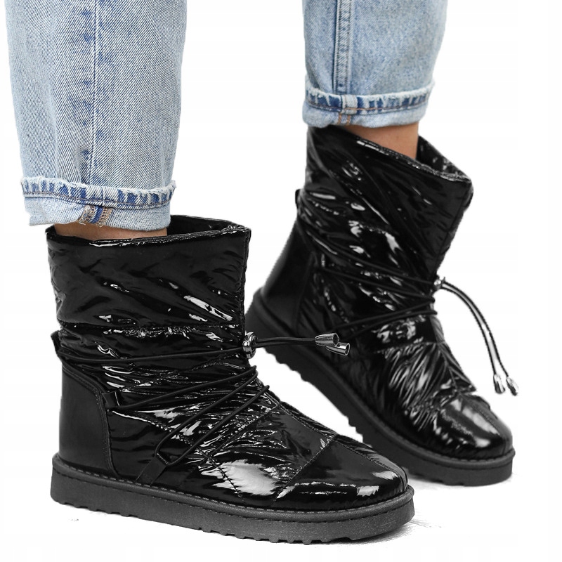 

Czarne botki lakierowane śniegowce 02-2 r.36