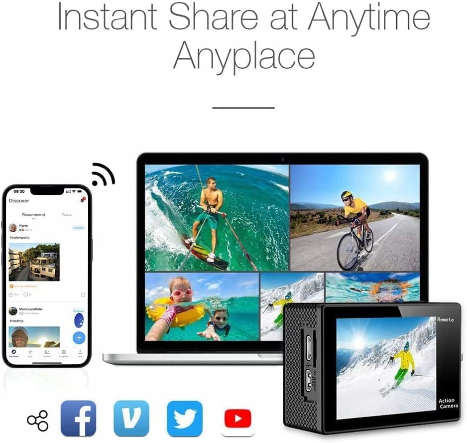 AKASO EK7000 4K 30FPS 170° 20MP WiFi Wodoodporna Kamera — miniatura 6