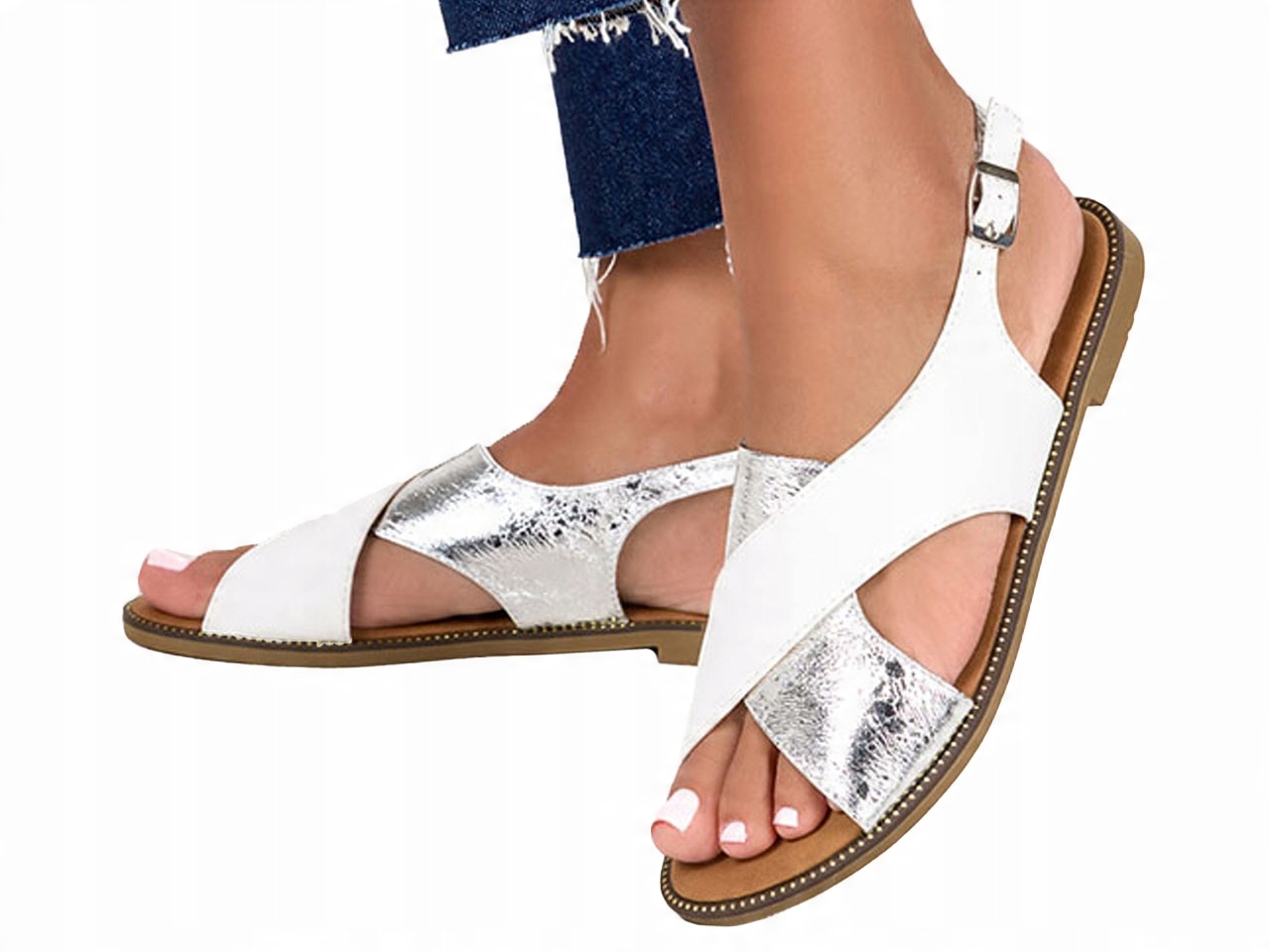 

Sandały Damskie Płaskie Buty Z Ozdobną Podeszwą 39