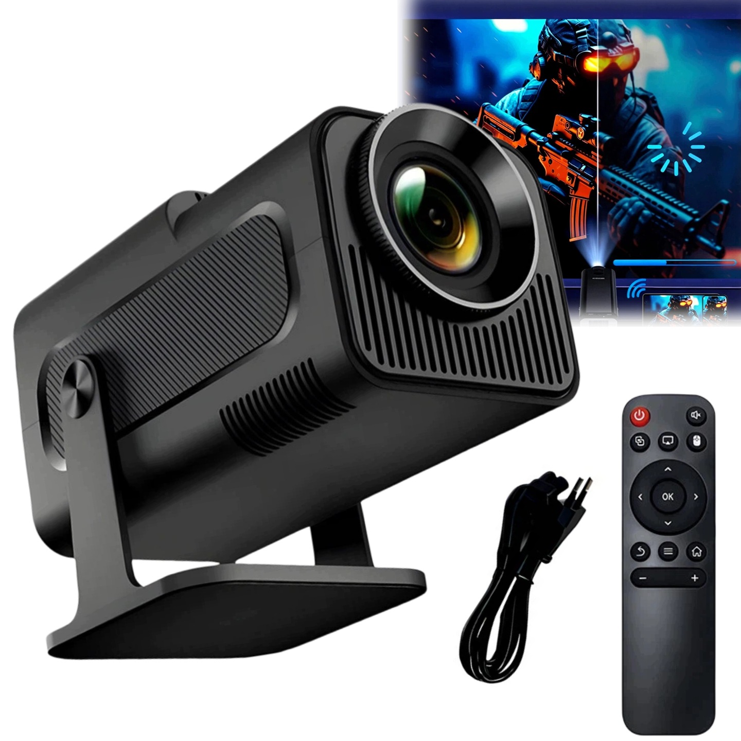 Projektor Android Tv Wifi Full Hd Přenosný Smart Reproduktor