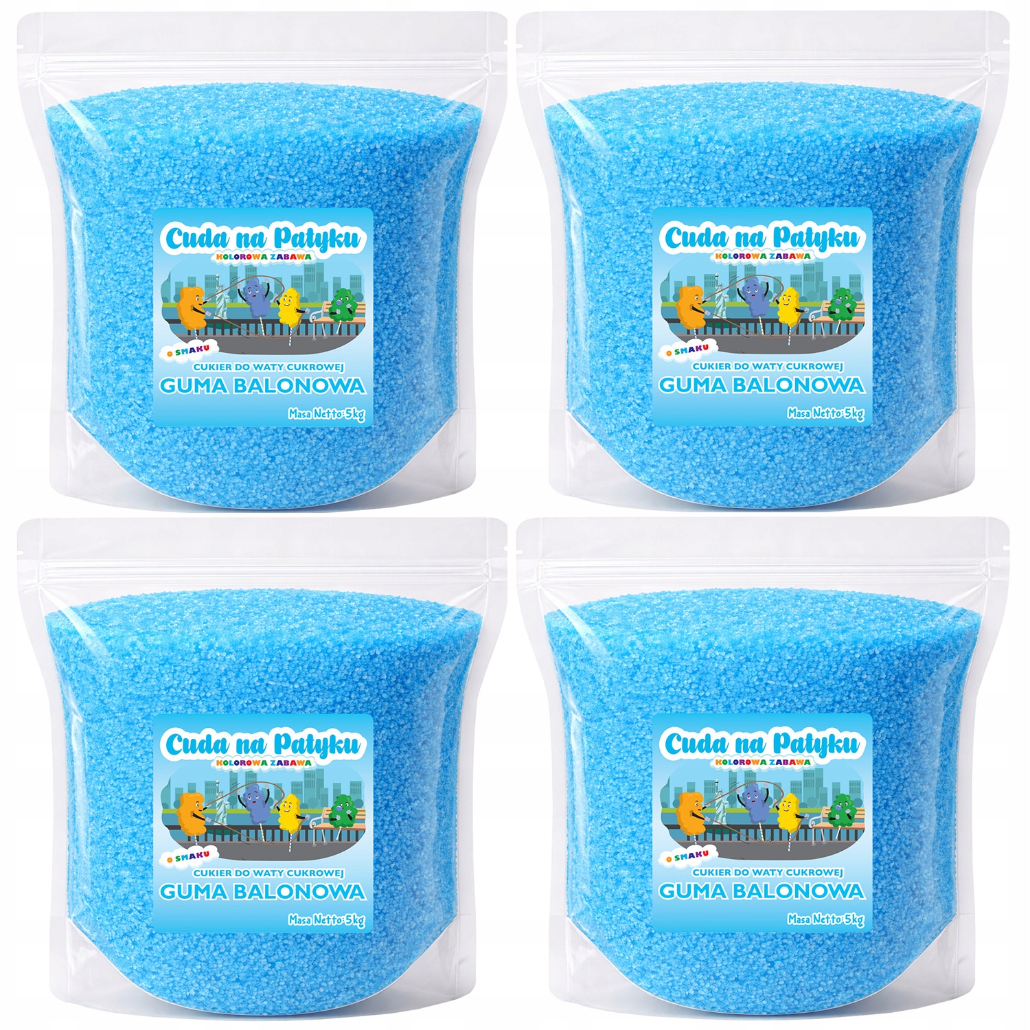 Cukr na Cukrovou Vatu Chutná Žvýkačka 20 kg (4 x 5 kg)