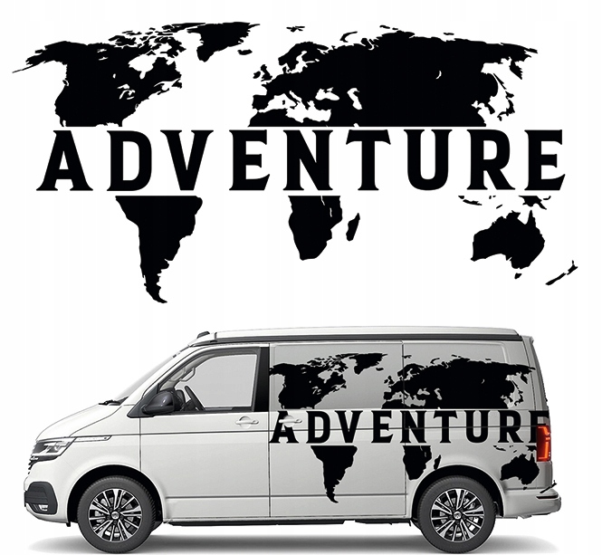 Nálepka Grafika na karavanu Mapa Světa Motiv Adventure 90x181