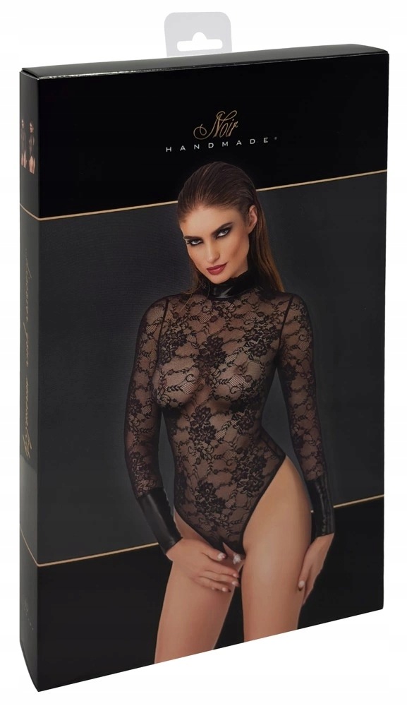 Noir Handmade Body Collar S krajkový s límcem, černý