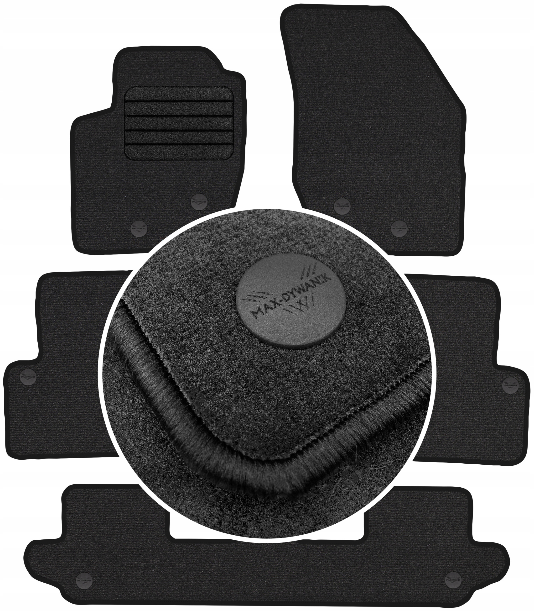 Volvo XC90 I 7os 03-14 Velúrové koberčeky Grafit