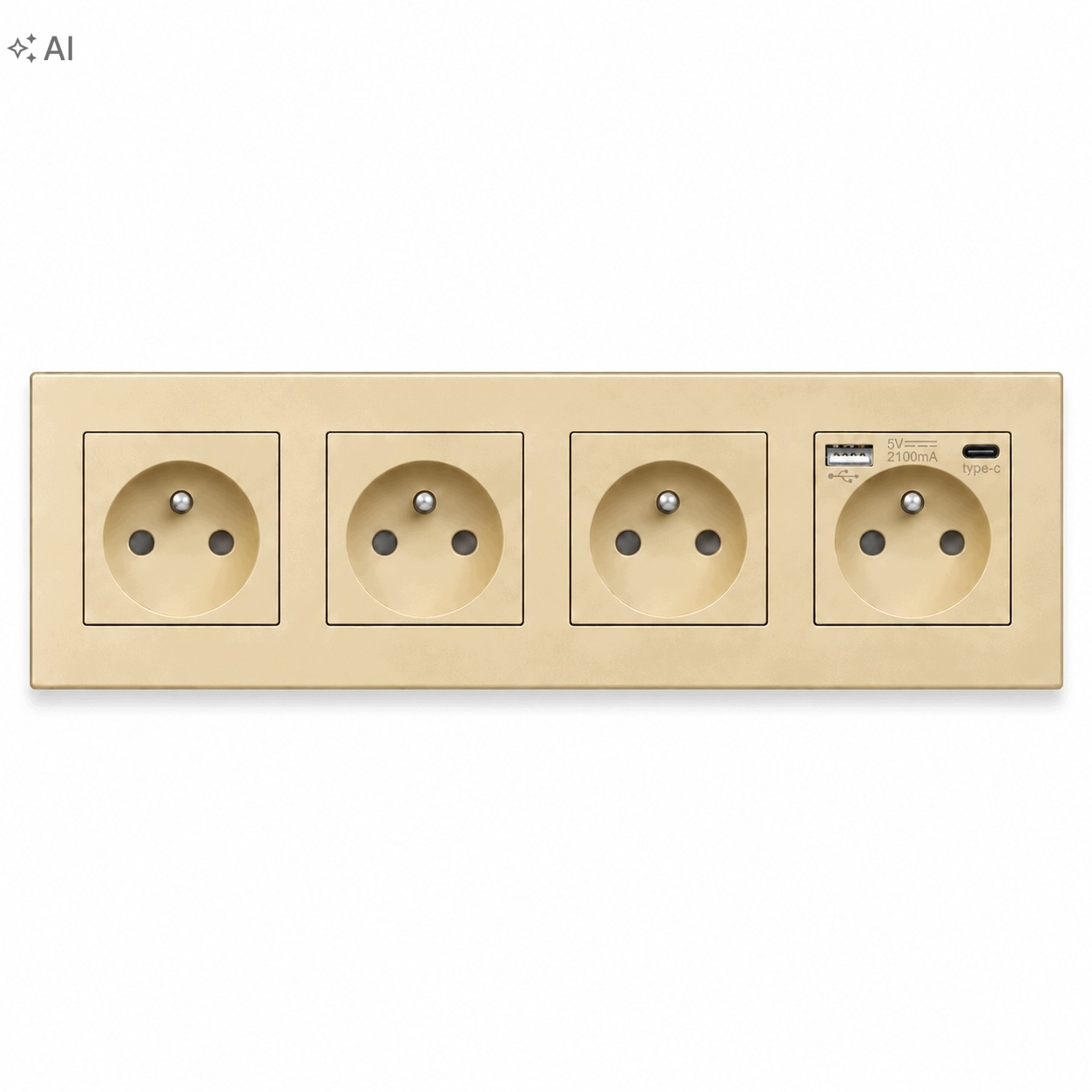 Čtyřnásobná Zásuvka 299 mm 16 A Usb A-c Kontakt Plastová 3.1 A Quick Charge