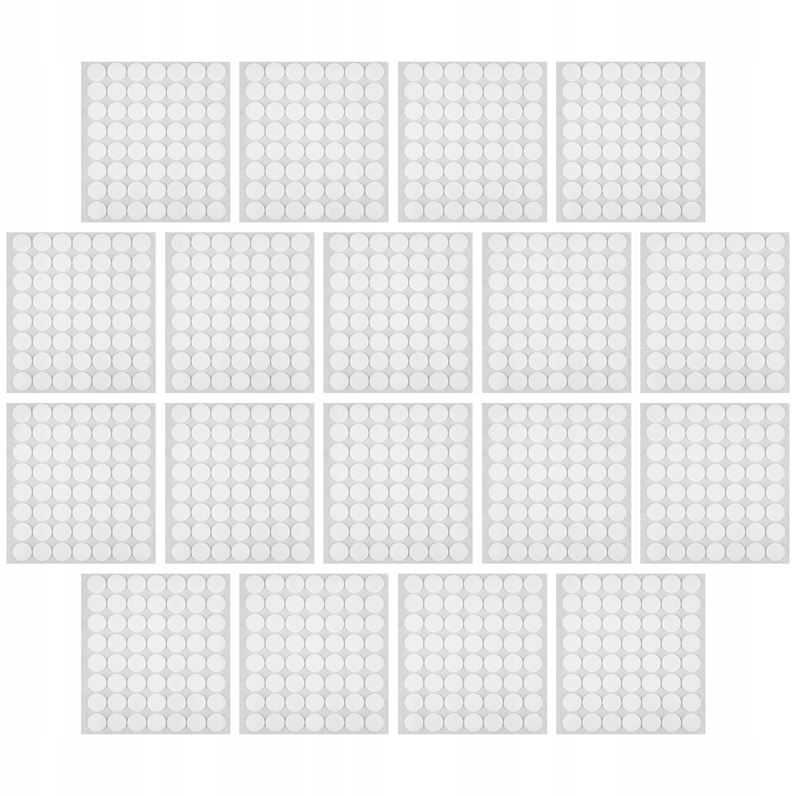 NAKLEJKI GĄBKOWE DWUSTRONNIE KLEJNE BIAŁY 18 ARKUSZY