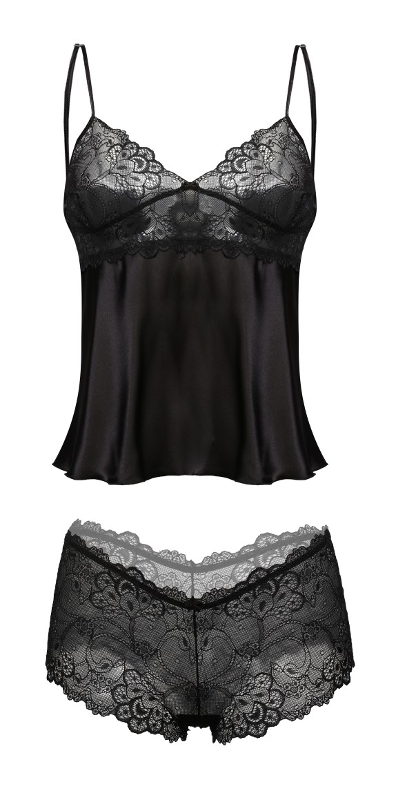 

Komplet Felicia M, Satyna Czarny