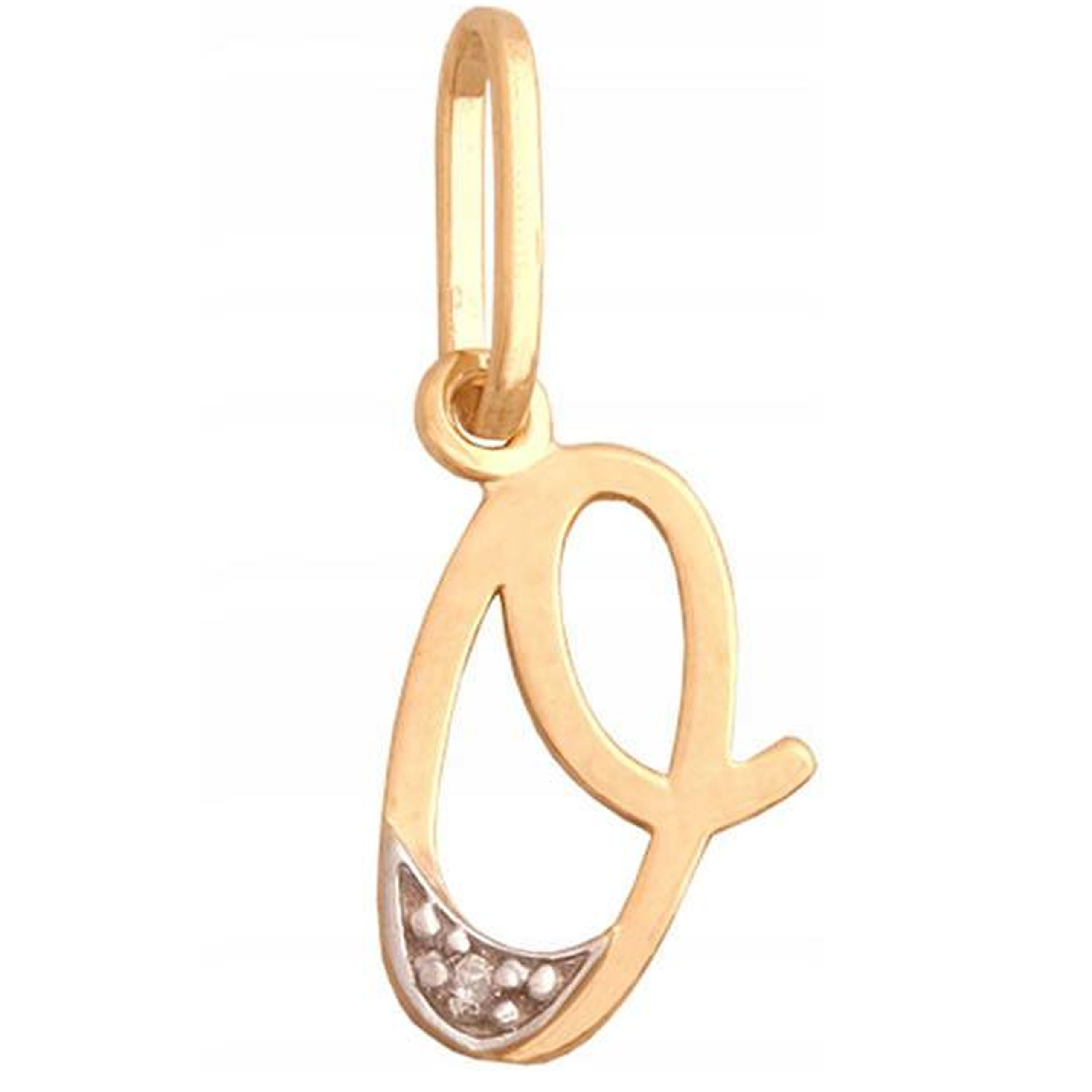 Zlatý Přívěsek 585 Písmenko O Se Zirkony 14K, módní vzor na řetízek