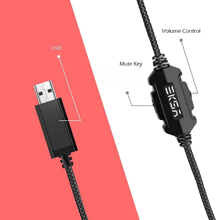 Słuchawki nauszne RGB EKSA E1000 Rodzaj słuchawek nauszne