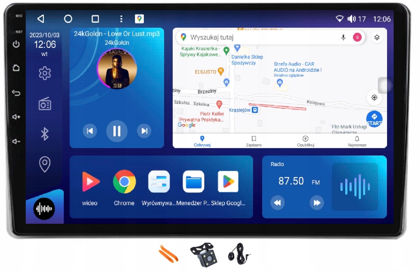 Rádio Android Navigace Qled Carplay Lte Gps 256GB Mitsubishi L200 18-20