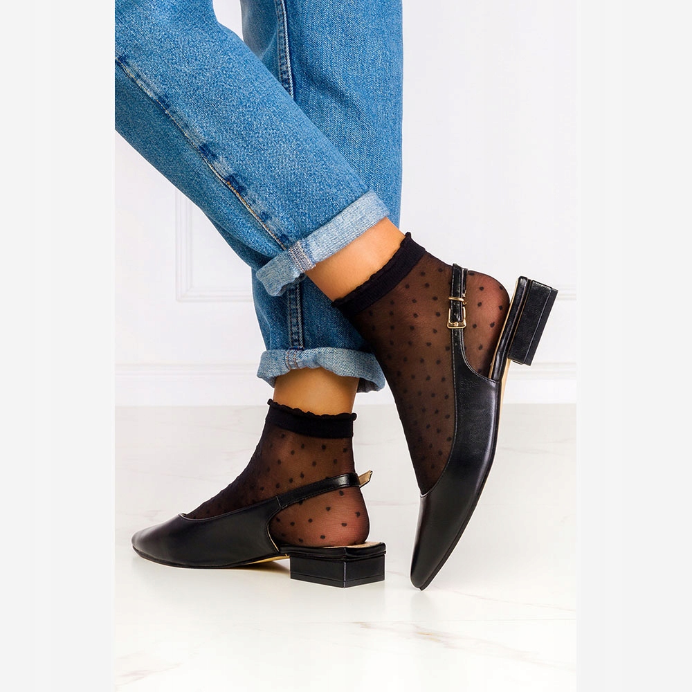 BALERINY DAMSKIE BUTY Z ODKRYTĄ PIĘTĄ SZPIC r 36 Płeć kobieta