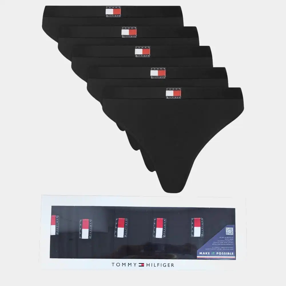 Tanga Tommy Hilfiger Black 5 Pack černé M
