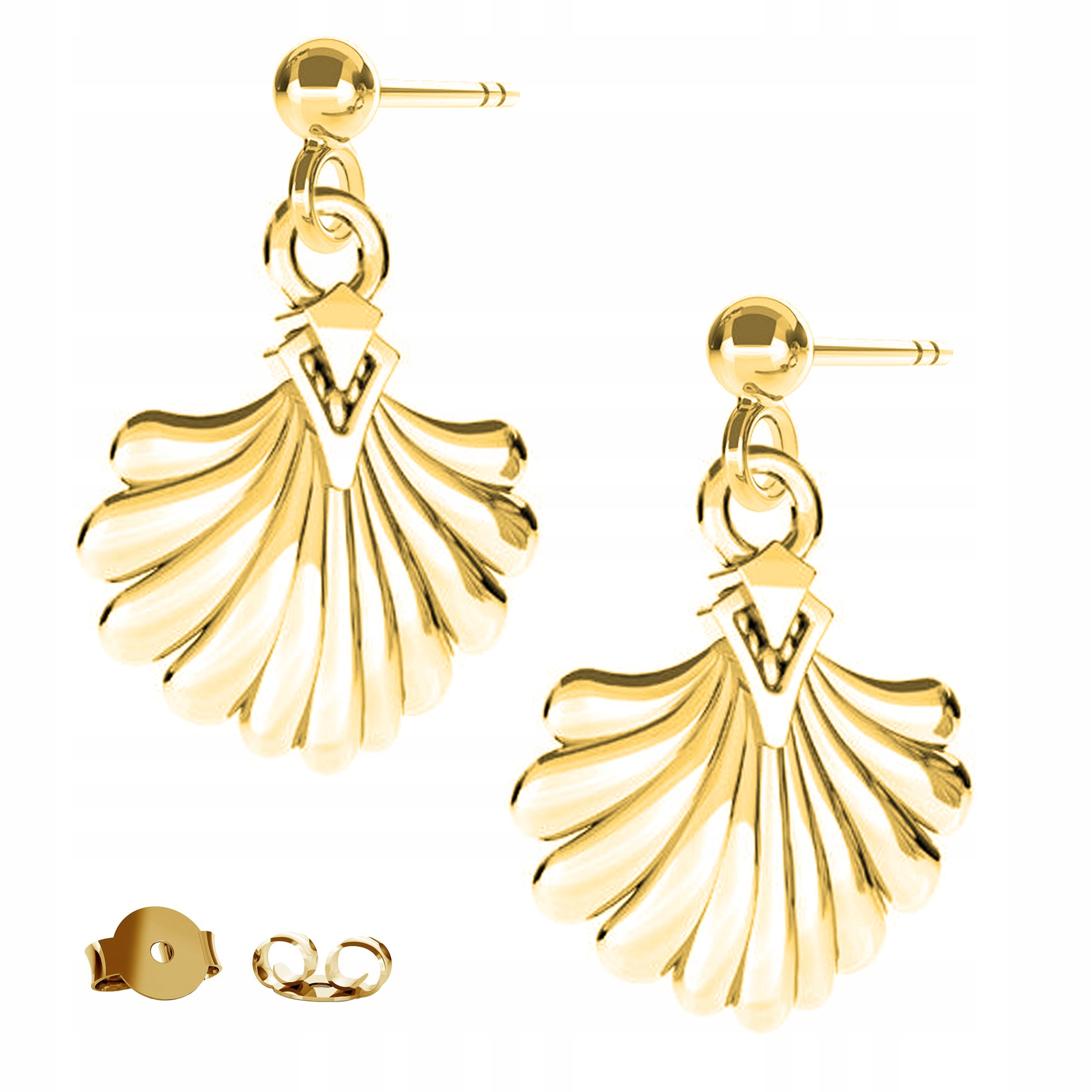 Náušnice zlaté Muszelka Muszla 925