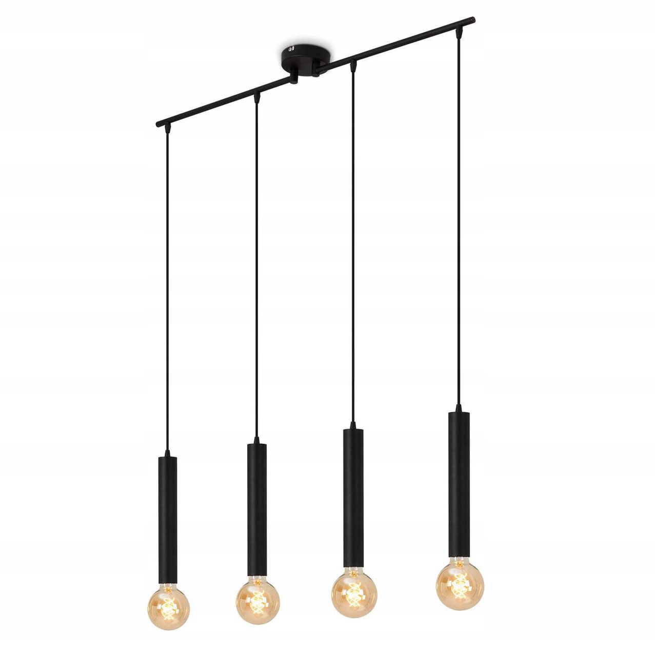 Závěsná stropní lampa 4xE27 černá vintage loft Jídelna Obývací pokoj Nad stůl