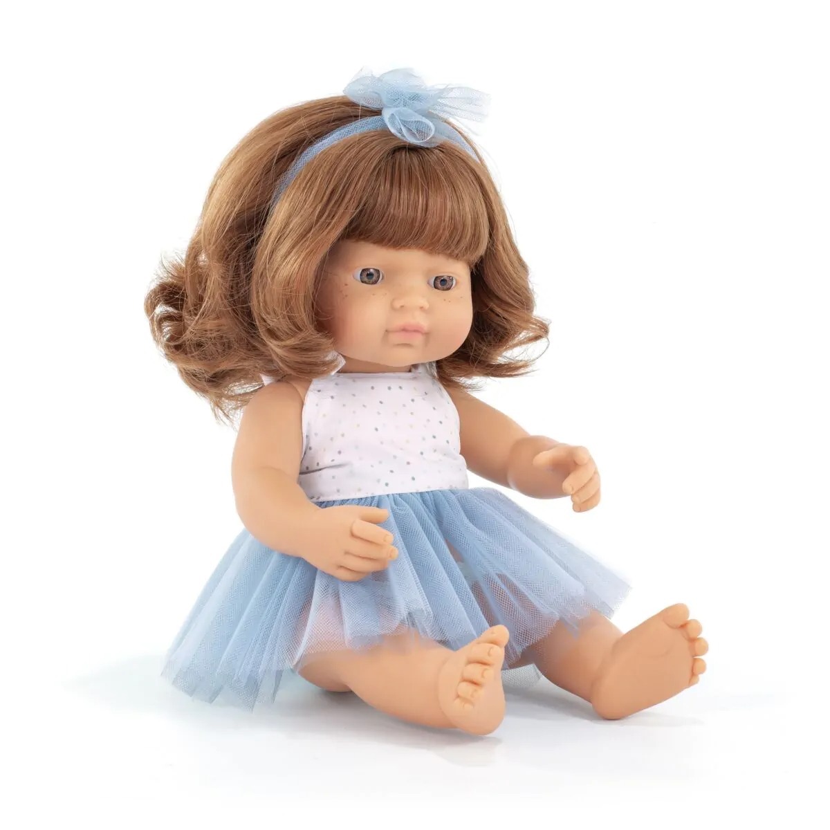 Lalka Bobas Dziewczynka Europejka 38 cm rude włosy Miniland