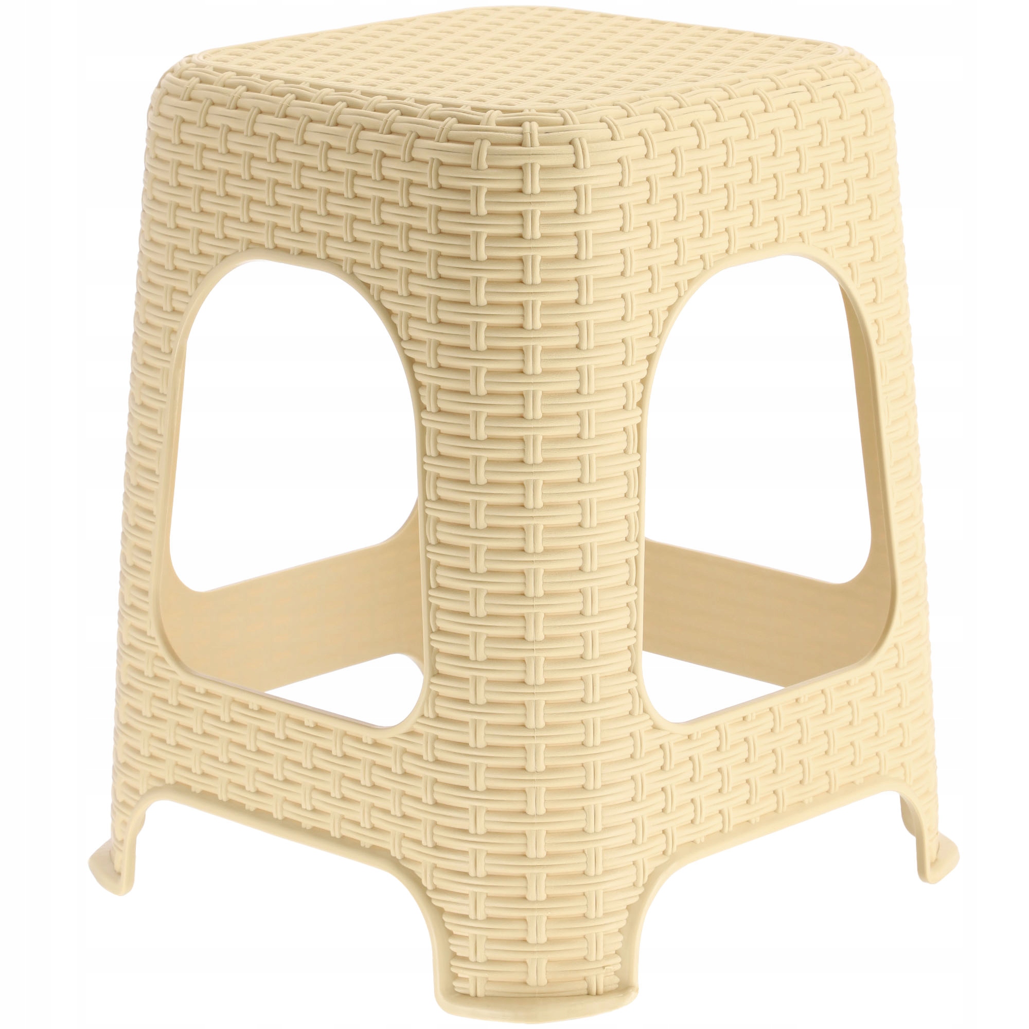 

Taboret Kuchenny Stołek Krzesło Rattan Beżowy