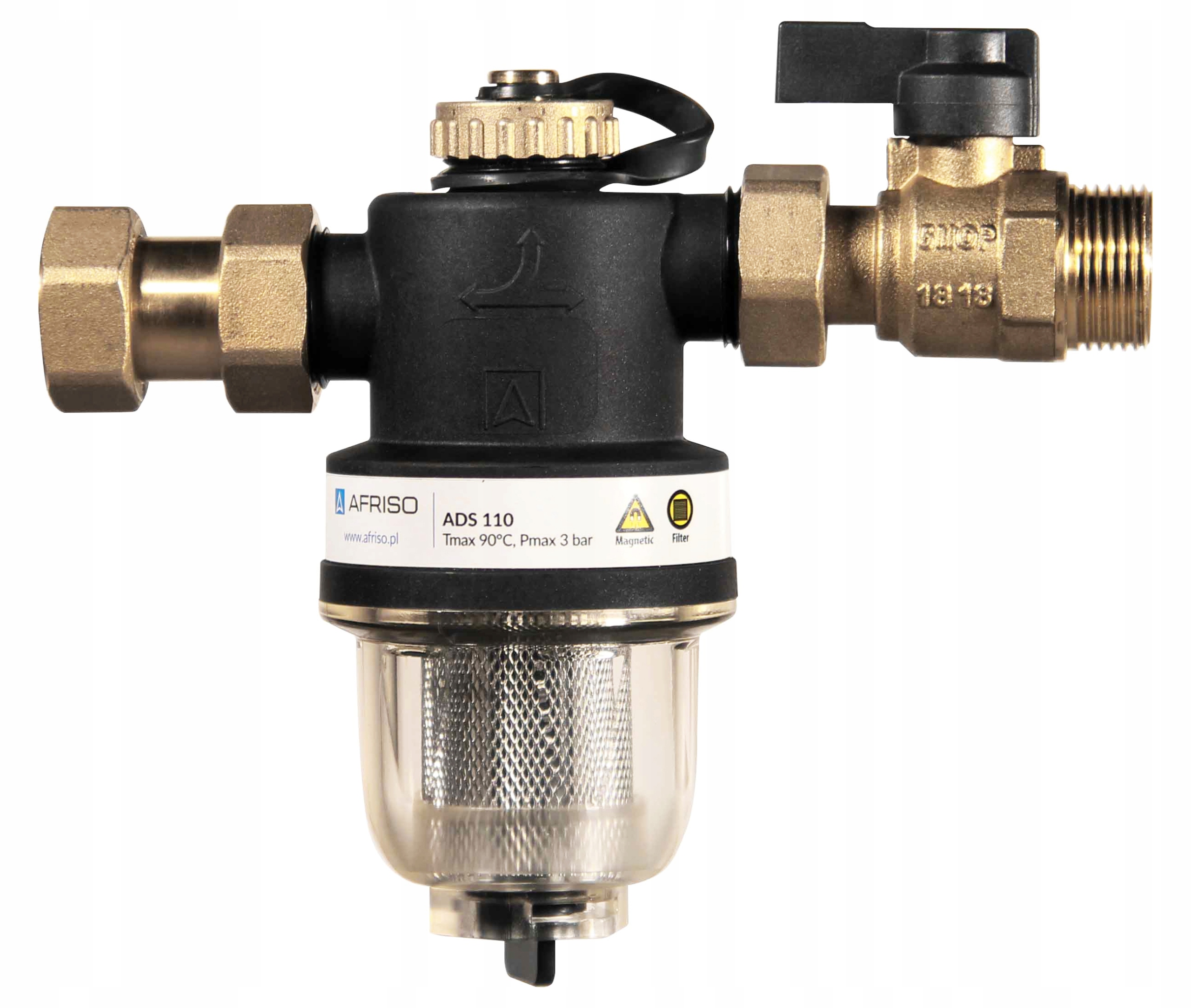 FILTR MAGNETYCZNY SEPARATOR ZANIECZYSZCZEŃ AFRISO ADS110 3/4 CALA