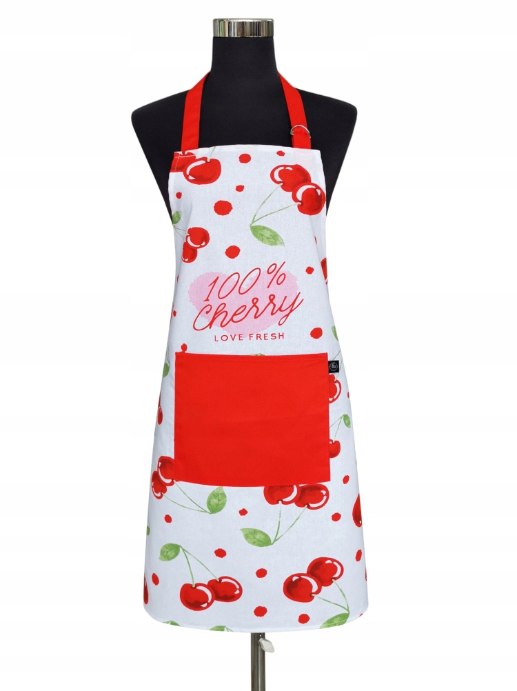 

Bawełniany Fartuch Kuchenny Kieszonka 60x75 Cherry