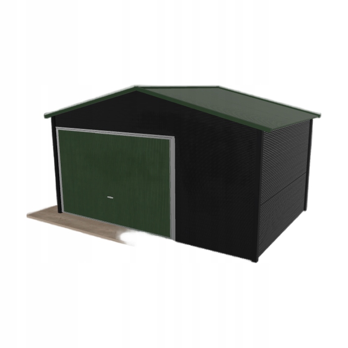 Plechová garáž 4.5 x 3 m jednopolohová, dvouspádová, černá